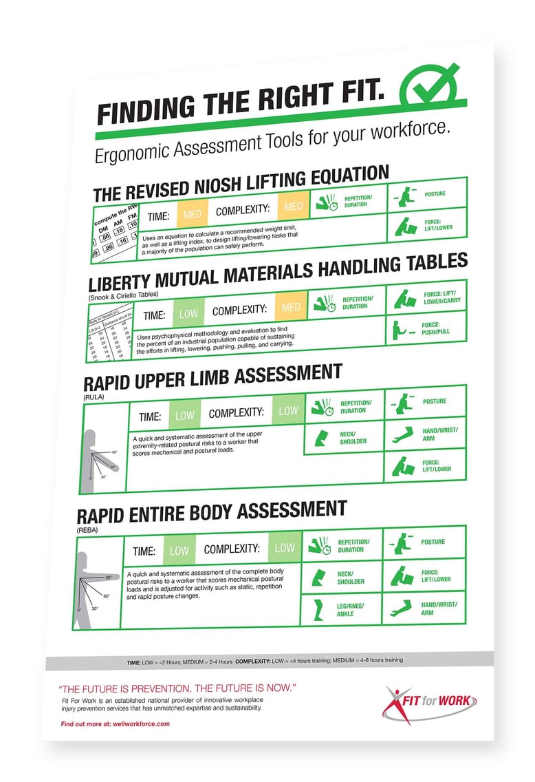 Infographic Ergonomic Assessment Tools For Your Workforce 2375